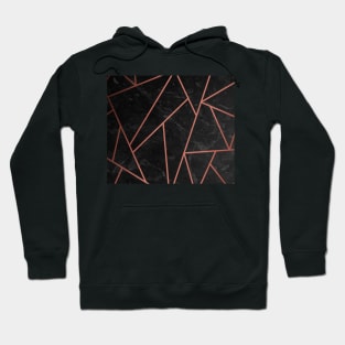 Rose Gold and Black Marble Hoodie